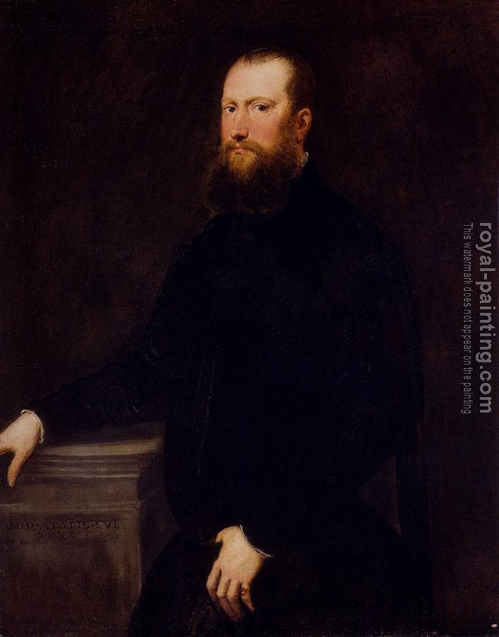 Jacopo Robusti Tintoretto : Portrait Of A Bearded Venetian Nobleman